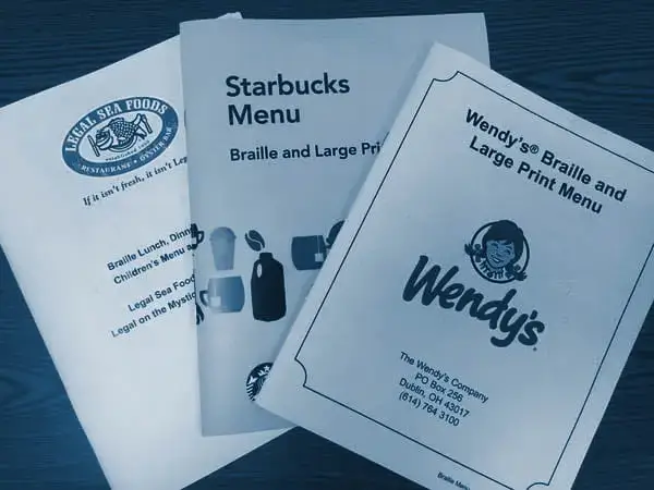 By offering menus in large print restaurants extend their hospitality to a broader range of customers
